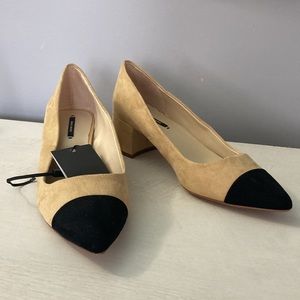 BRAND NEW Zara Nude/Black Block Heel